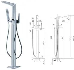 StoneArt Standarmatur Freistehende Armatur Grande 730708 Schwarz 107cm Matt -Badmöbel Store 90d226157a185064d9a0910870e6412f