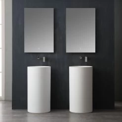 StoneArt Standwaschbecken Waschbecken Freistehend LZ508 Weiß 45x45cm Glänzend -Badmöbel Store bg10195 3ugsulg8kvgjrw