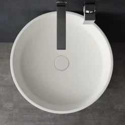 StoneArt Standwaschbecken Waschbecken Freistehend LZ508 Weiß 45x45cm Glänzend -Badmöbel Store bg10195 4zt8ajqetpamks