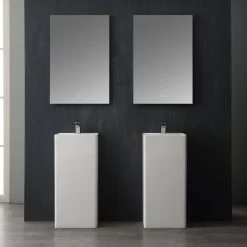 StoneArt Standwaschbecken Waschbecken Freistehend LZ512 Weiß 40x40cm Glänzend -Badmöbel Store bg10199 3zllu0muyp5xiu