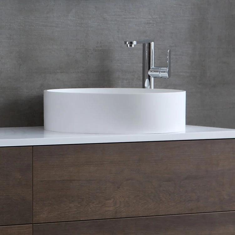 StoneArt Waschbecken LC112 (Mineralguss) Weiß 45x45cm Glänzend 3 StoneArt Waschbecken LC112 (Mineralguss) Weiß 45x45cm Glänzend – Bild 3