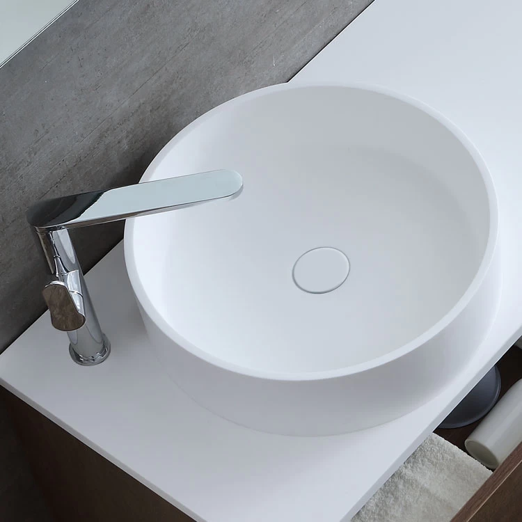 StoneArt Waschbecken LC112 (Mineralguss) Weiß 45x45cm Glänzend 4 StoneArt Waschbecken LC112 (Mineralguss) Weiß 45x45cm Glänzend – Bild 4