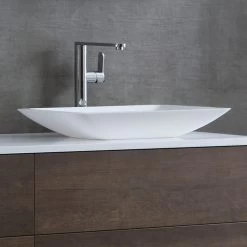 StoneArt Waschbecken LC118 (Mineralguss) Weiß 59x34cm Matt -Badmöbel Store bg10212 3hpetwqiksq8bm