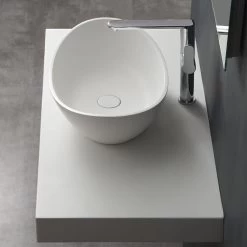 StoneArt Waschbecken LC149 (Mineralguss) Weiß 56x35cm Matt -Badmöbel Store bg10218 3ygkzzdftnx9yp