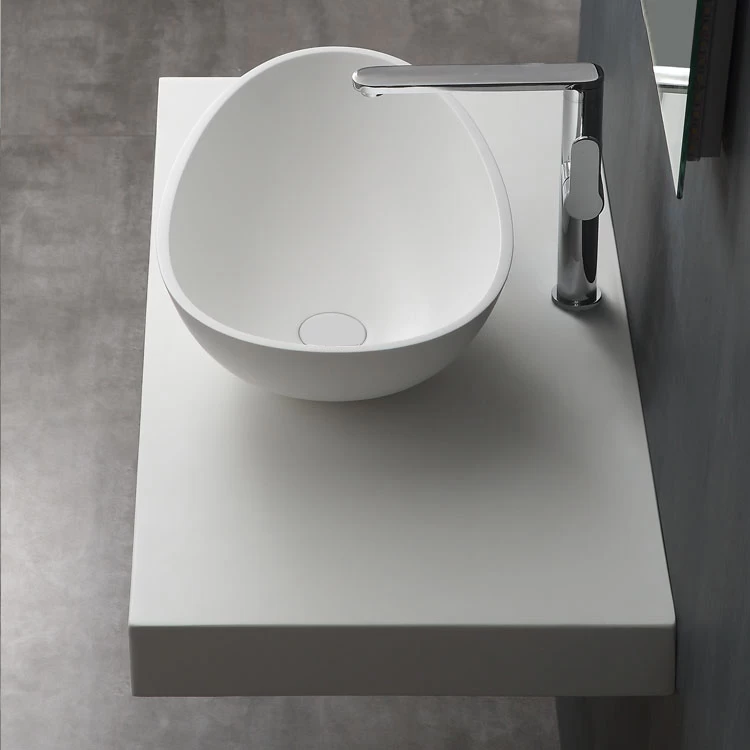 StoneArt Waschbecken LC150 (Mineralguss) Weiß 60x35cm Matt 2 StoneArt Waschbecken LC150 (Mineralguss) Weiß 60x35cm Matt – Bild 2