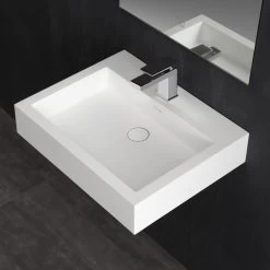 StoneArt Waschbecken LP4506 (Mineralguss) Weiß 60x48 Glänzend -Badmöbel Store bg10239 4axjrsnlm4ujbw