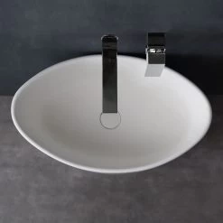 StoneArt Standwaschbecken Waschbecken Freistehend LZ503 Weiß 60x37cm Glänzend -Badmöbel Store bg10254 4xnv1swkzrilyh