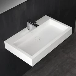 StoneArt Waschbecken LP4508 (Mineralguss) Weiß 80x48 Glänzend -Badmöbel Store bg10257 5sallbpdsfncng