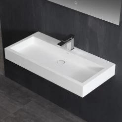 StoneArt Waschbecken LP4510 (Mineralguss) Weiß 100x48 Glänzend -Badmöbel Store bg10259 4hmyn0utkcabcc