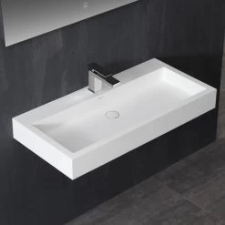 StoneArt Waschbecken LP4510 (Mineralguss) Weiß 100x48 Glänzend -Badmöbel Store bg10259 5slbzofb7vk3ce