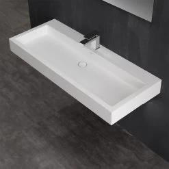 StoneArt Waschbecken LP4512 (Mineralguss) Weiß 120x48 Glänzend -Badmöbel Store bg10261 44ukm7j8kubzut