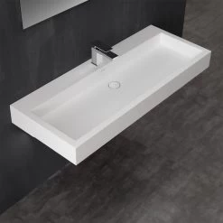 StoneArt Waschbecken LP4512 (Mineralguss) Weiß 120x48 Glänzend -Badmöbel Store bg10261 5iw5bpymvl4t9z