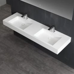 StoneArt Waschbecken LP4516 (Mineralguss) Weiß 160x48 Glänzend -Badmöbel Store bg10265 4i3oxk819iredf