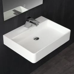 StoneArt Waschbecken LP6206 (Mineralguss) Weiß 60x46 Glänzend -Badmöbel Store bg10266 5gowe2obgmkijx