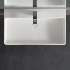 StoneArt Waschbecken LP6208 (Mineralguss) Weiß 80x46 Glänzend -Badmöbel Store bg10268 3jdhkmxftmtatv