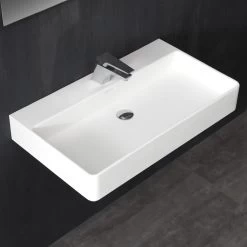 StoneArt Waschbecken LP6208 (Mineralguss) Weiß 80x46 Glänzend -Badmöbel Store bg10268 51hij7eemh8vkd