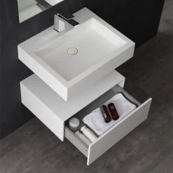 StoneArt Badmöbel-Set LP4506 Weiß 60x48cm Matt -Badmöbel Store bg10285 3ue176dcnbtbau