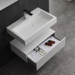 StoneArt Badmöbel-Set LP4508 Weiß 80x48cm Glänzend -Badmöbel Store bg10286 3pynyyvhavelyk