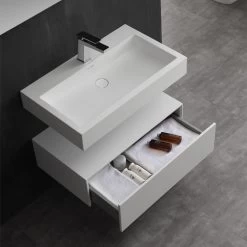 StoneArt Badmöbel-Set LP4508 Weiß 80x48cm Matt -Badmöbel Store bg10287 38oheuf6qtarwq