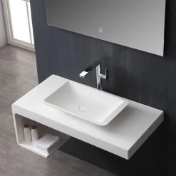 StoneArt Badmöbel-Set LQ610-18 Links Weiß 100x40cm Mat -Badmöbel Store bg10299 4mprtrl9n8rnxz