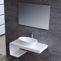 StoneArt Waschbecken LC153 (Mineralguss) Weiß 60x35cm Matt -Badmöbel Store bg10342 5iwsiycpcv8m1b