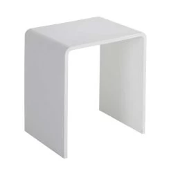 StoneArt Hocker TQ501 (Mineralguss) Weiß 40x30cm Glänzend