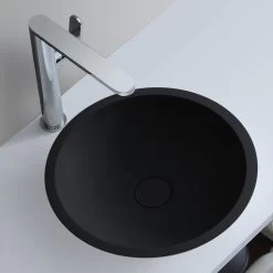 StoneArt Waschbecken LC116 (Mineralguss) Schwarz 38x38cm Matt -Badmöbel Store bg10584 4pojengxtj3qvf