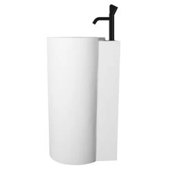 StoneArt Standwaschbecken Waschbecken Freistehend LZ550 Weiß 42x54cm Matt -Badmöbel Store bg10649 4tnqo7mfwcruzw