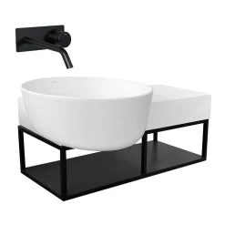 StoneArt Waschbecken LQ650 Weiß 80x49cm Matt -Badmöbel Store bg10670 382iiwsqwmf5wf