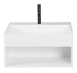 StoneArt Waschbecken LZ751 Weiß 50x50cm Matt -Badmöbel Store bg10676 3p1atszwvbyfmu