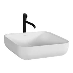 StoneArt Waschbecken LC201 Weiß 42x42cm Matt -Badmöbel Store bg10680 5pzsfa2omawfek