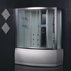 EAGO Dampfdusche DA328HF8 Weiß 150x100 Links 7 EAGO Dampfdusche DA328HF8 Weiß 150x100 Links -Badmöbel Store bg11877 4889tbddneasm9ldp