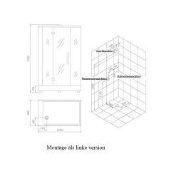 AWT Dampfdusche DZ961F8 Weiß 150x90 Links -Badmöbel Store bg12231 10