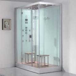 AWT Dampfdusche DZ961F8 Weiß 150x90 Links -Badmöbel Store bg12231 9