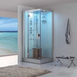 AWT Dampfdusche DZ960F8 Weiß 100x90 Links -Badmöbel Store bg12235 9