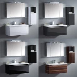 StoneArt Badmöbel-Set Milano ME-1000 Dunkelgrau 100x45 -Badmöbel Store bg13060 98vwttohyobz2m