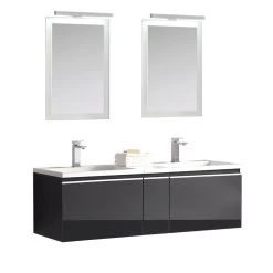 StoneArt Badmöbel-Set Milano ME-1400 Dunkelgrau 140x45