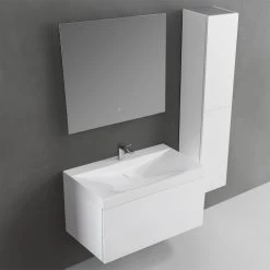 StoneArt Badmöbel-Set Brugge BU-1001 Eiche Hell 100x56 -Badmöbel Store bg14291 49lpgsmx33kc9h