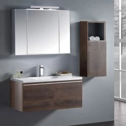 StoneArt Badmöbel-Set Milano ME-1000-1 Eiche Dunkel 100x45 -Badmöbel Store bg14313 3rq8ojd00euwpo