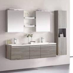 StoneArt Badmöbel-Set Milano ME-1600-1 Eiche Hell 160x45 -Badmöbel Store bg14324 3z04vrsqbilb51