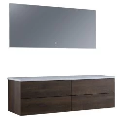 StoneArt Badmöbel-Set Brugge BU-1601pro Eiche Dunkel 160x50