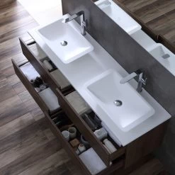 StoneArt Badmöbel-Set Brugge BU-1601pro-1 Eiche Hell 160x50 -Badmöbel Store bg14405 6fti2xnrgqcoty