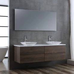 StoneArt Badmöbel-Set Brugge BU-1601pro-2 Eiche Dunkel 160x50 -Badmöbel Store bg14409 380mfdmgqyhwly