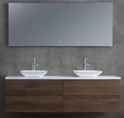 StoneArt Badmöbel-Set Brugge BU-1601pro-2 Eiche Dunkel 160x50 -Badmöbel Store bg14409 7qlp611ub5zefm