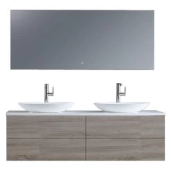 StoneArt Badmöbel-Set Brugge BU-1601pro-3 Eiche Hell 160x50 -Badmöbel Store bg14413 5wk84qc4o3wzxm