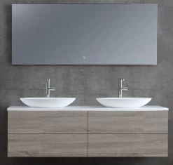 StoneArt Badmöbel-Set Brugge BU-1601pro-3 Eiche Hell 160x50 -Badmöbel Store bg14413 7imsw32zipc09y