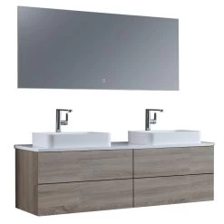 StoneArt Badmöbel-Set Brugge BU-1601pro-5 Eiche Hell 160x50