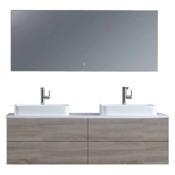 StoneArt Badmöbel-Set Brugge BU-1601pro-5 Eiche Hell 160x50 -Badmöbel Store bg14421 5md9hhlqyxwxpq