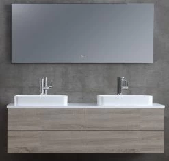 StoneArt Badmöbel-Set Brugge BU-1601pro-5 Eiche Hell 160x50 -Badmöbel Store bg14421 7rjfilzj3yitup