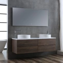 StoneArt Badmöbel-Set Brugge BU-1601pro-6 Eiche Dunkel 160x50 -Badmöbel Store bg14424 3ljicrovm2qkto